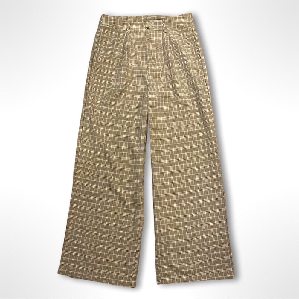 SHEIN EZwear Plaid Pants. High Rise. Wide Leg. Size Medium.